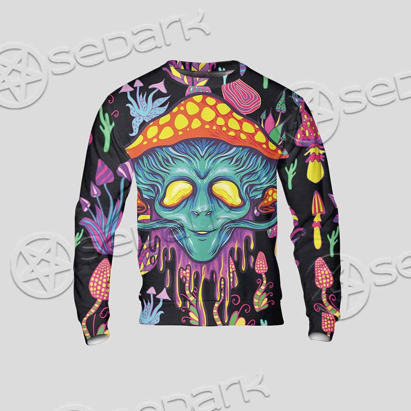 Alien Magic Mushrooms Psychedelic SED-0872 Unisex Sweatshirt