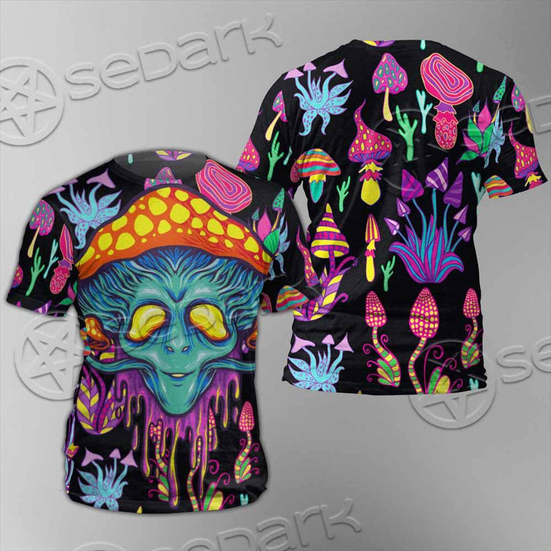 Alien Magic Mushrooms Psychedelic SED-0872 Unisex T-shirt