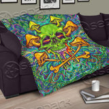 Sugar Skull Magic Mushrooms Psychedelic 2 SED-0875 Quilt