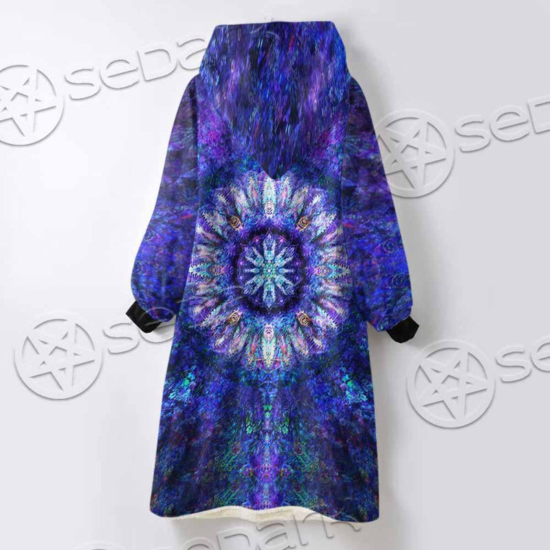 Psychedelic Blue Love SED-0876 Oversized Sherpa Blanket Hoodie