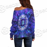 Psychedelic Blue Love SED-0876 Off Shoulder Sweaters
