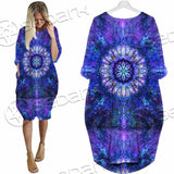 Psychedelic Blue Love SED-0876 Batwing Pocket Dress