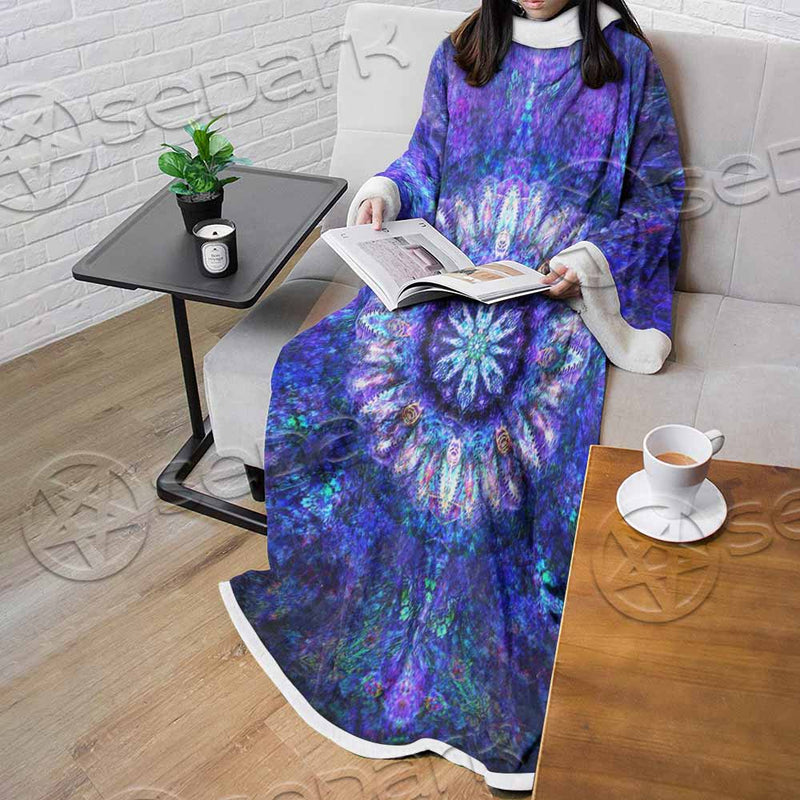 Psychedelic Blue Love SED-0876 Sleeved Blanket