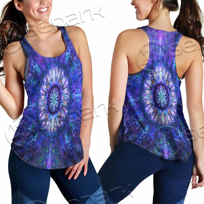 Psychedelic Blue Love SED-0876 Women Tank Top