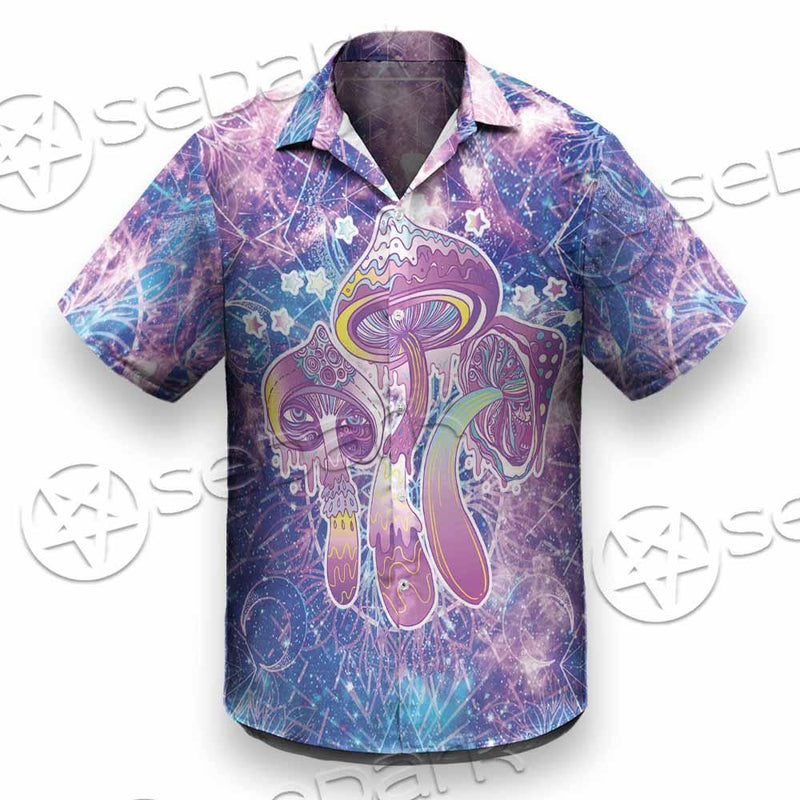 Psychedelic Seamless Magic Mushrooms Over Sacred Geometry SED-0877 Shirt Allover