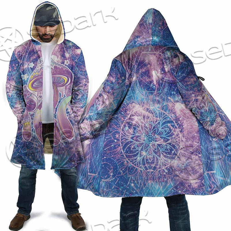 Psychedelic Seamless Magic Mushrooms Over Sacred Geometry SED-0877 Cloak