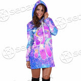 Psychedelic Seamless Magic Mushrooms Over Sacred Geometry SED-0877 Hoodie Dress