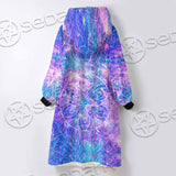 Psychedelic Seamless Magic Mushrooms Over Sacred Geometry SED-0877 Oversized Sherpa Blanket Hoodie