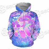 Psychedelic Seamless Magic Mushrooms Over Sacred Geometry SED-0877 Hoodie & Zip Hoodie