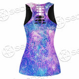 Psychedelic Seamless Magic Mushrooms Over Sacred Geometry SED-0877 Women Tank Top