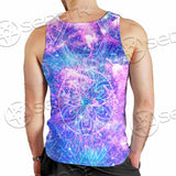 Psychedelic Seamless Magic Mushrooms Over Sacred Geometry SED-0877 Men Tank-tops