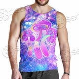 Psychedelic Seamless Magic Mushrooms Over Sacred Geometry SED-0877 Men Tank-tops