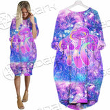 Psychedelic Seamless Magic Mushrooms Over Sacred Geometry SED-0877 Batwing Pocket Dress