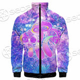 Psychedelic Seamless Magic Mushrooms Over Sacred Geometry SED-0877 Jacket