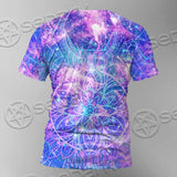 Psychedelic Seamless Magic Mushrooms Over Sacred Geometry SED-0877 Unisex T-shirt