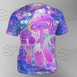 Psychedelic Seamless Magic Mushrooms Over Sacred Geometry SED-0877 Unisex T-shirt