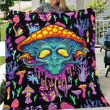Alien Magic Mushrooms Psychedelic SED-0878 Quilt