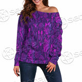 Psychedelic Mushrooms SED-0879 Off Shoulder Sweaters