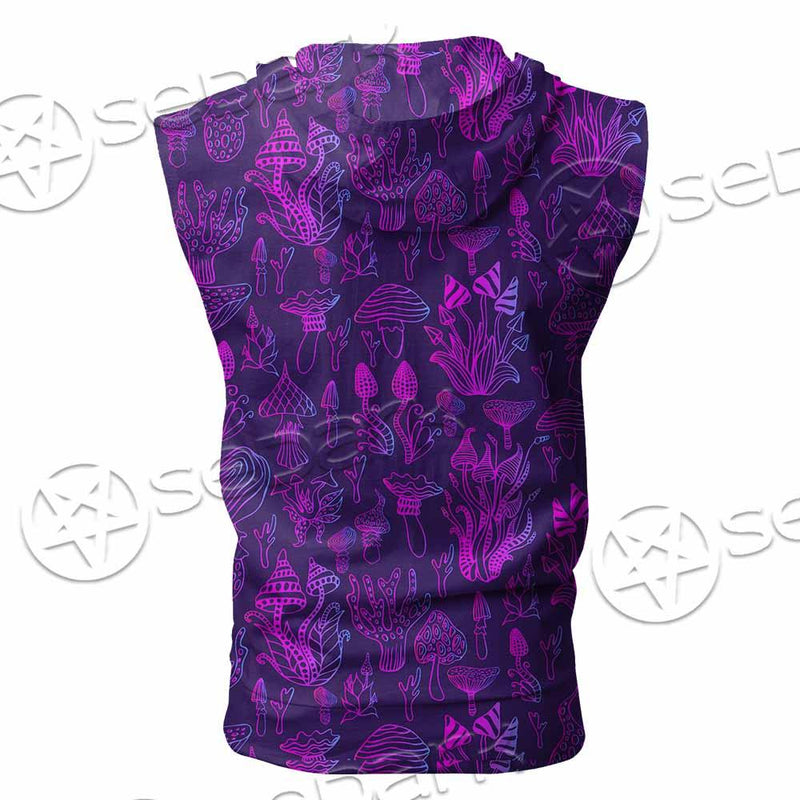 Psychedelic Mushrooms SED-0879 Zip Sleeveless Hoodie