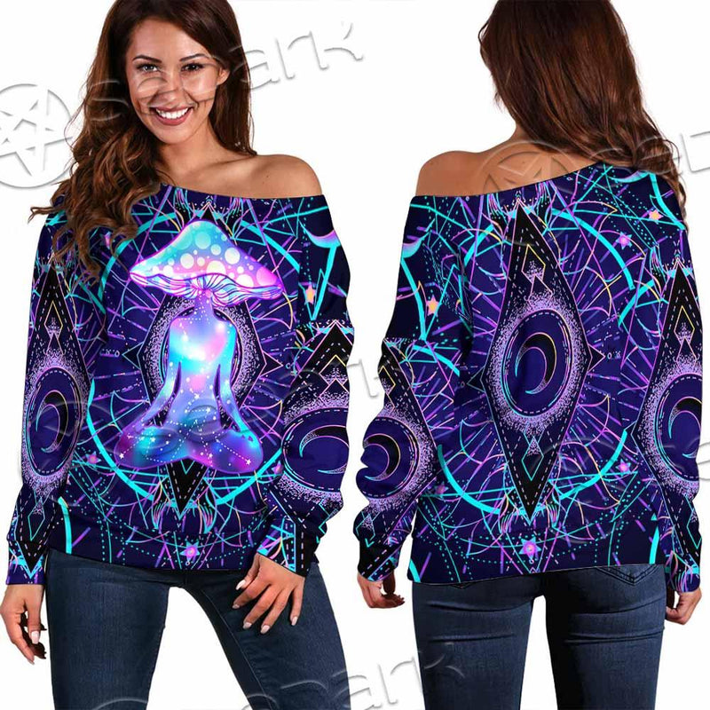 Psychedelic Esoteric Art SED-0880 Off Shoulder Sweaters
