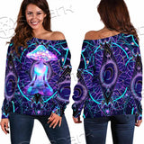 Psychedelic Esoteric Art SED-0880 Off Shoulder Sweaters