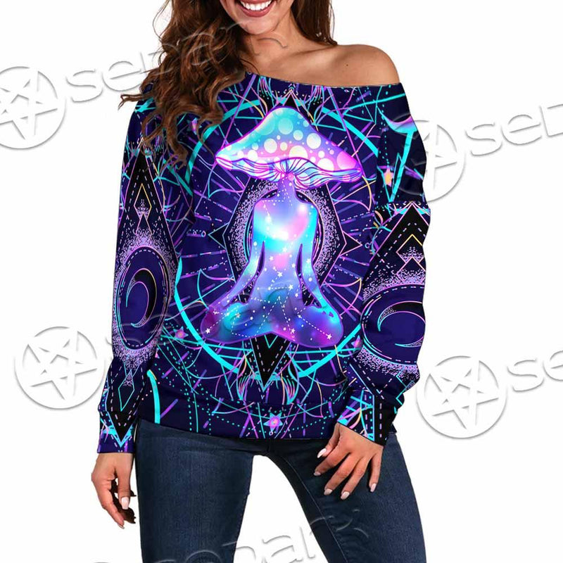 Psychedelic Esoteric Art SED-0880 Off Shoulder Sweaters