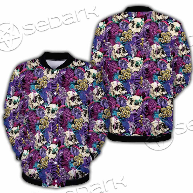 Psychedelic Mushrooms And Skulls SED-0881 Button Jacket