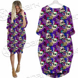 Psychedelic Mushrooms And Skulls SED-0881 Batwing Pocket Dress