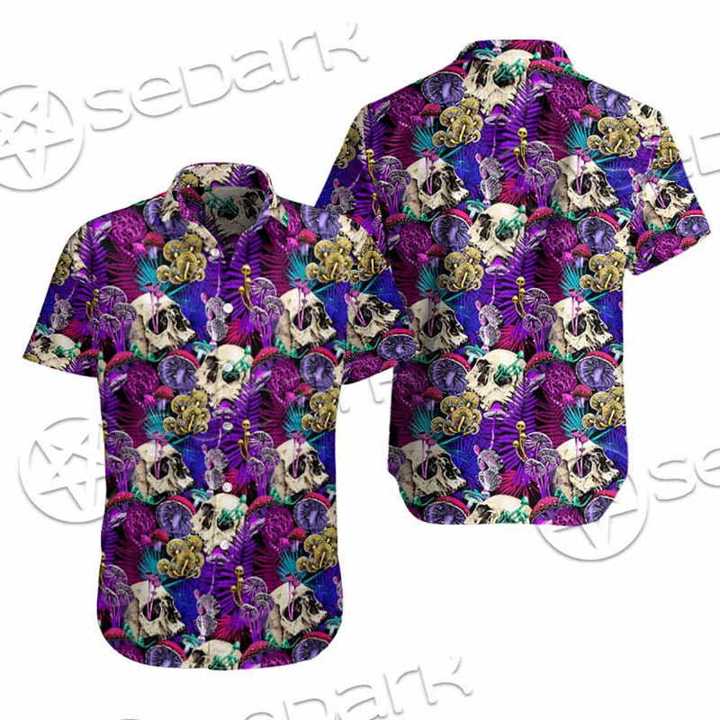 Psychedelic Mushrooms And Skulls SED-0881 Shirt Allover