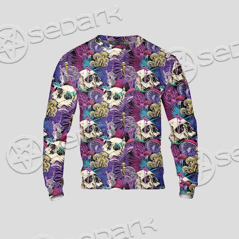 Psychedelic Mushrooms And Skulls SED-0881 Unisex Sweatshirt