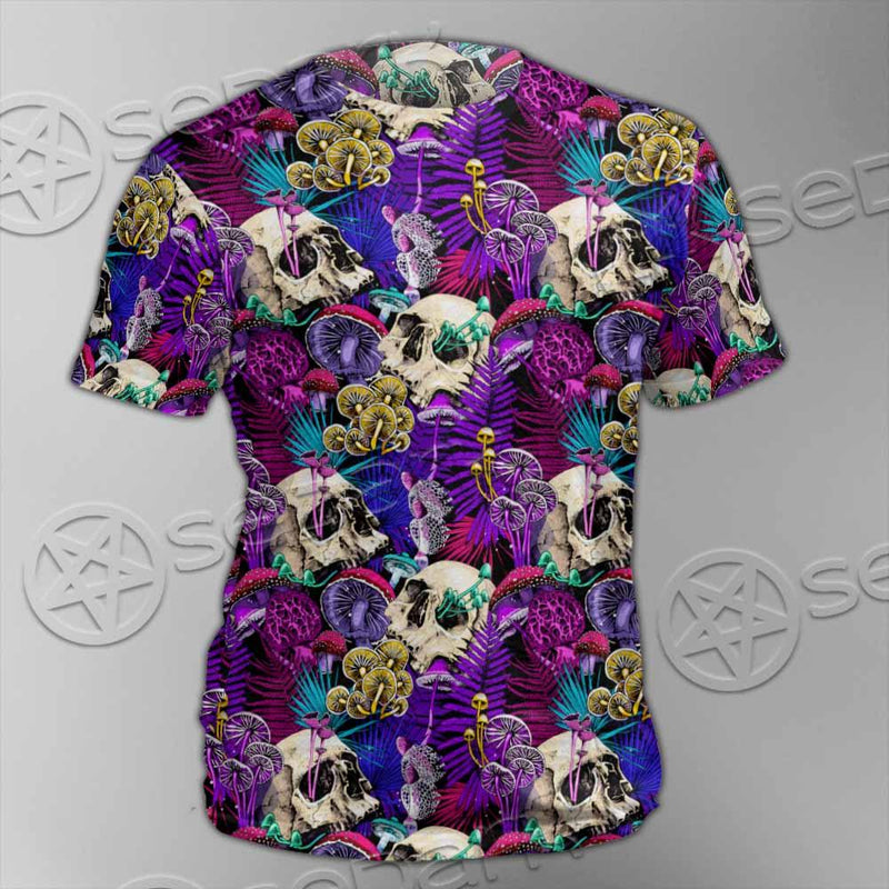 Psychedelic Mushrooms And Skulls SED-0881 Unisex T-shirt