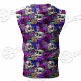 Psychedelic Mushrooms And Skulls SED-0881 Zip Sleeveless Hoodie