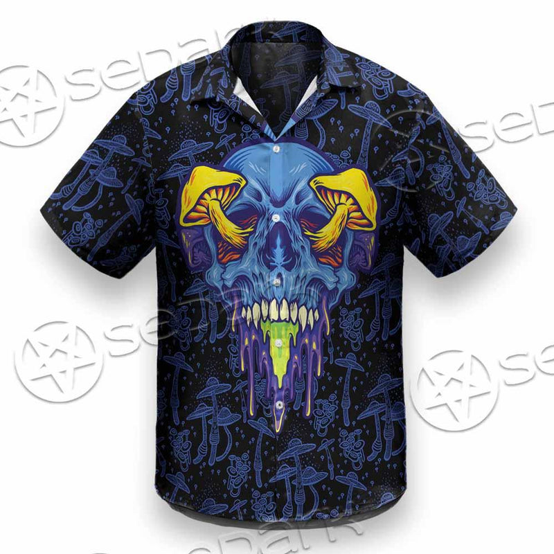Psychedelic Blue Glowing Mushrooms SED-0882 Shirt Allover