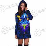 Psychedelic Blue Glowing Mushrooms SED-0882 Hoodie Dress