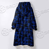Psychedelic Blue Glowing Mushrooms SED-0882 Oversized Sherpa Blanket Hoodie