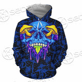 Psychedelic Blue Glowing Mushrooms SED-0882 Hoodie & Zip Hoodie