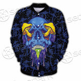 Psychedelic Blue Glowing Mushrooms SED-0882 Button Jacket