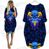 Psychedelic Blue Glowing Mushrooms SED-0882 Batwing Pocket Dress