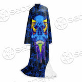 Psychedelic Blue Glowing Mushrooms SED-0882 Sleeved Blanket
