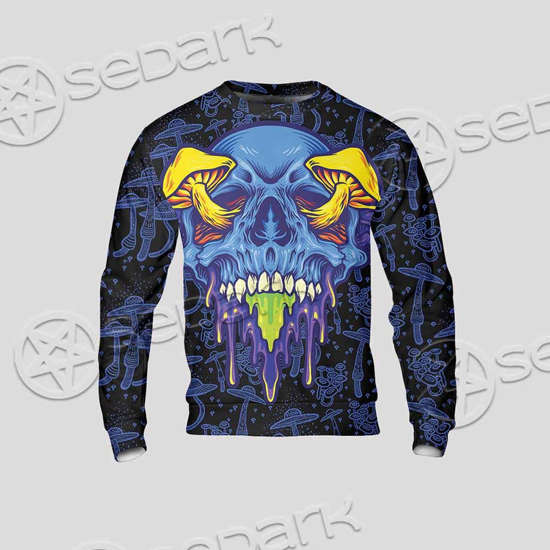 Psychedelic Blue Glowing Mushrooms SED-0882 Unisex Sweatshirt