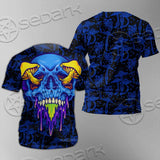 Psychedelic Blue Glowing Mushrooms SED-0882 Unisex T-shirt