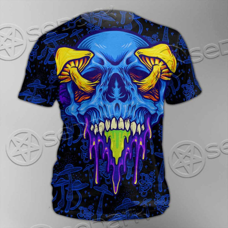 Psychedelic Blue Glowing Mushrooms SED-0882 Unisex T-shirt