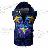 Psychedelic Blue Glowing Mushrooms SED-0882 Zip Sleeveless Hoodie