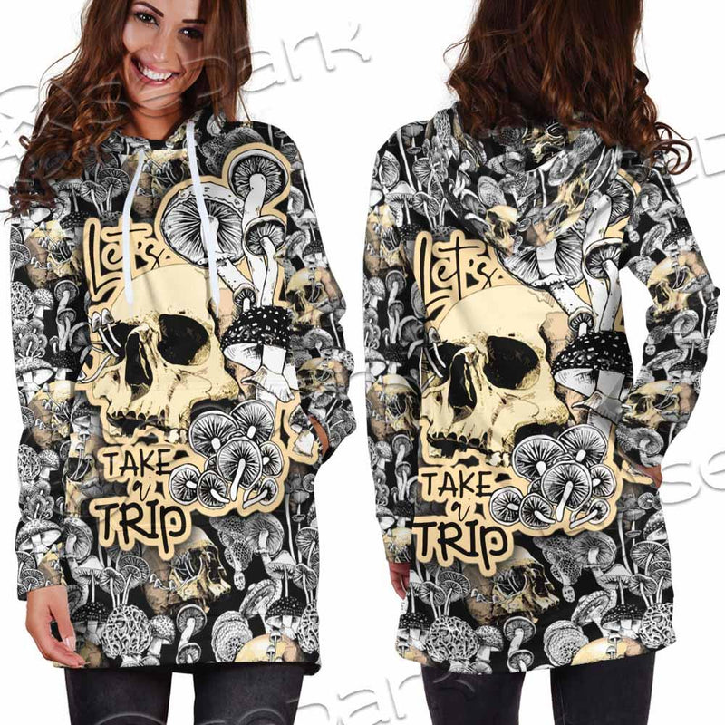 Magic Psychedelic Mushrooms And Skulls SED-0883 Hoodie Dress