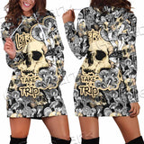 Magic Psychedelic Mushrooms And Skulls SED-0883 Hoodie Dress