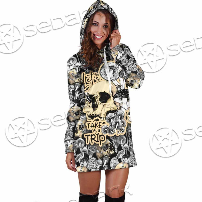 Magic Psychedelic Mushrooms And Skulls SED-0883 Hoodie Dress