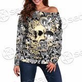 Magic Psychedelic Mushrooms And Skulls SED-0883 Off Shoulder Sweaters