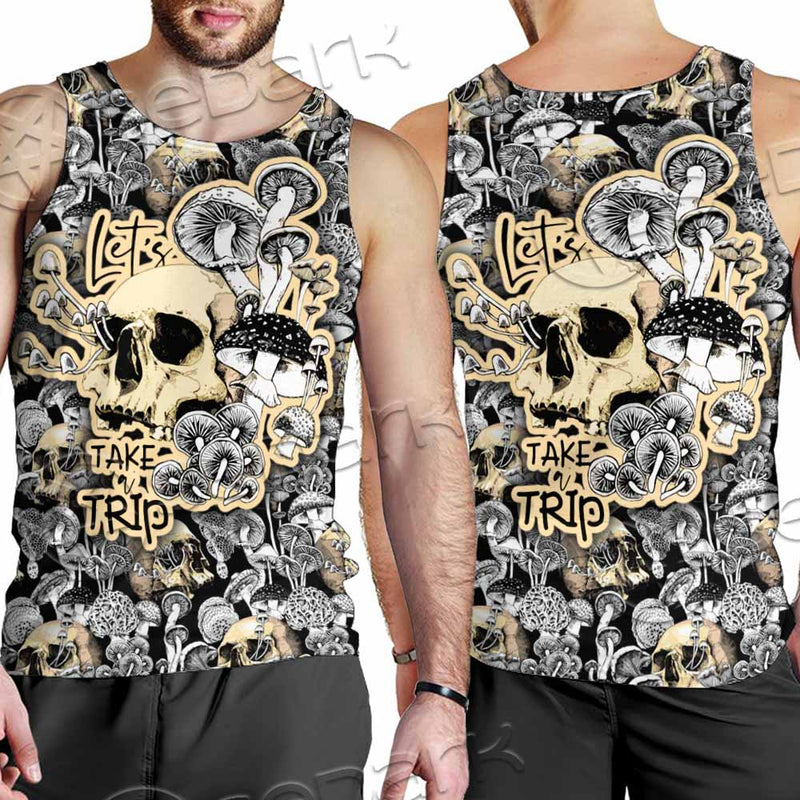 Magic Psychedelic Mushrooms And Skulls SED-0883 Men Tank-tops
