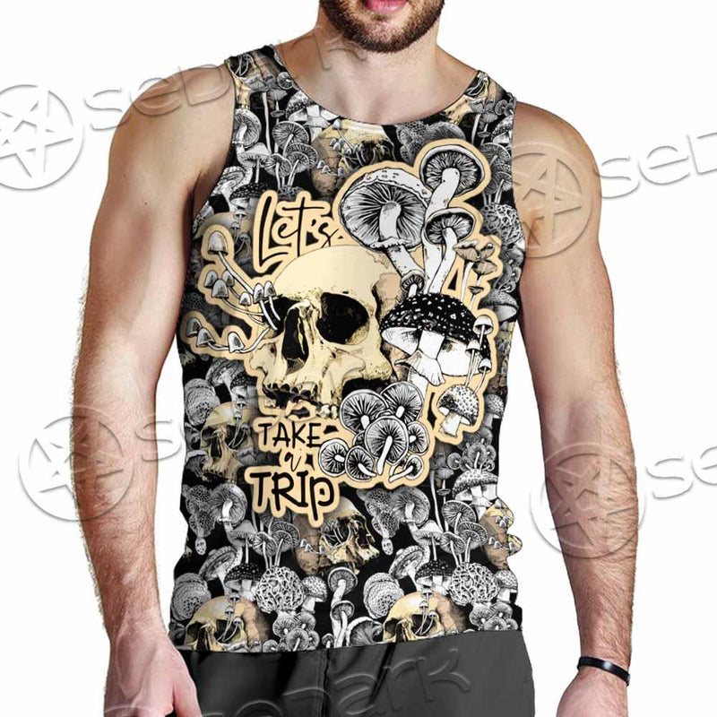 Magic Psychedelic Mushrooms And Skulls SED-0883 Men Tank-tops
