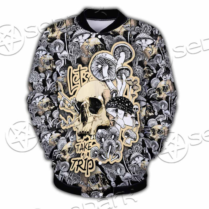 Magic Psychedelic Mushrooms And Skulls SED-0883 Button Jacket